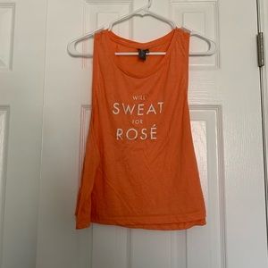 Sweaty Betty Crop- Will Sweat for Rosé